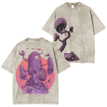 Adventure Time Printed Unisex Washed T-Shirt
