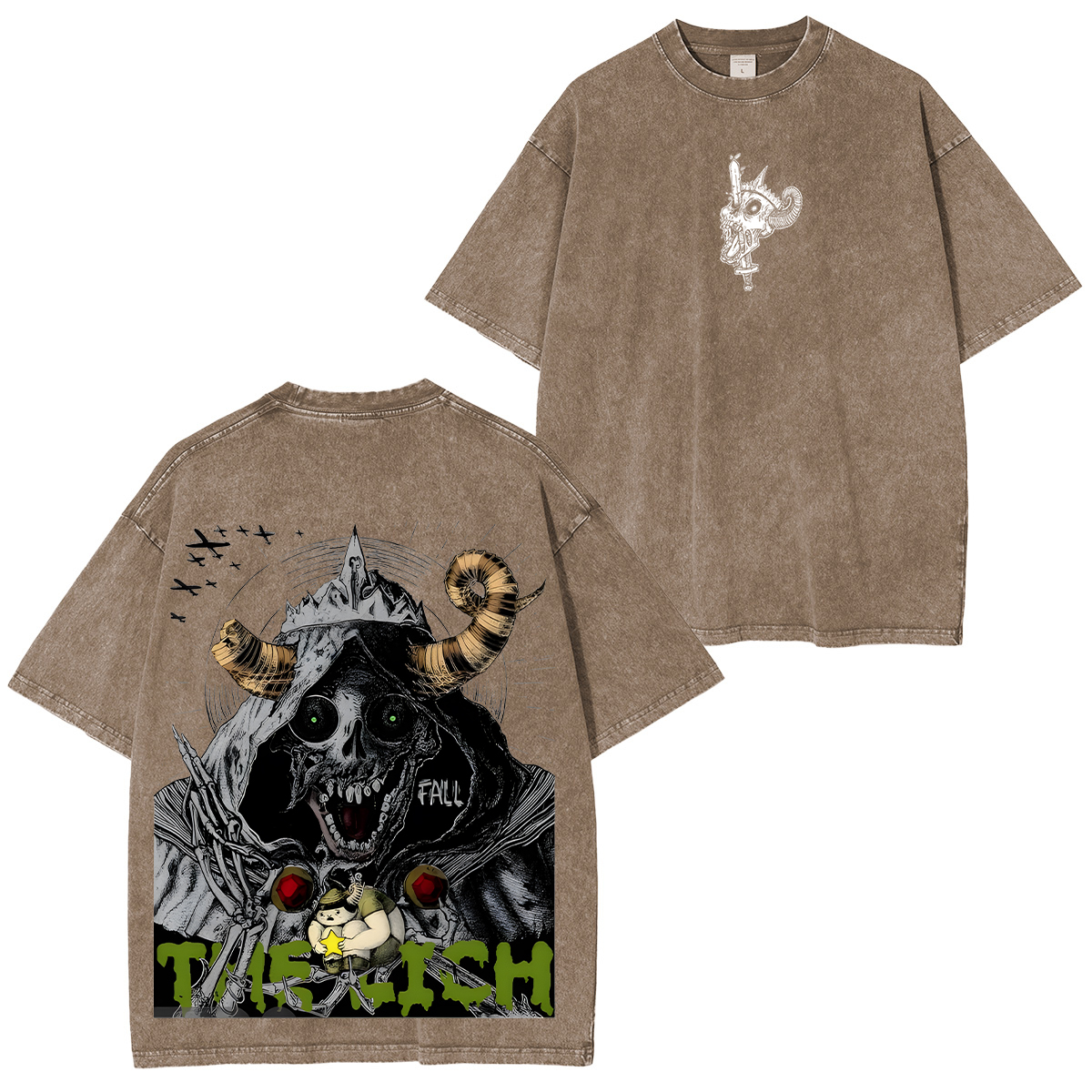 Adventure Time The Lich Vintage Printed Unisex Washed T-Shirt