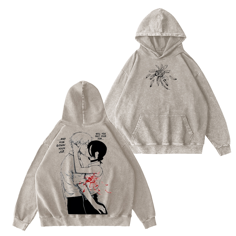 Chainsaw Man Denji & Reze Unisex Washed T-Shirt