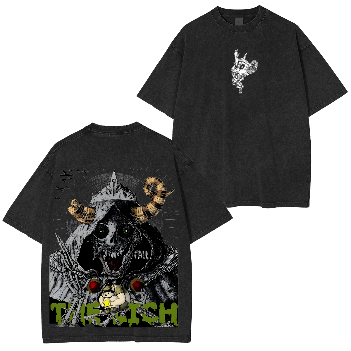 Adventure Time The Lich Vintage Printed Unisex Washed T-Shirt
