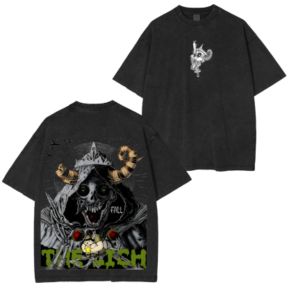 Adventure Time The Lich Vintage Printed Unisex Washed T-Shirt