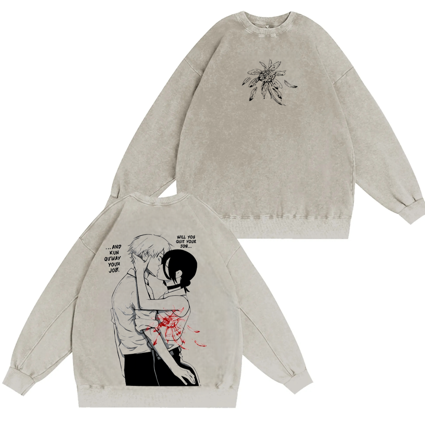 Chainsaw Man Denji & Reze Unisex Washed T-Shirt