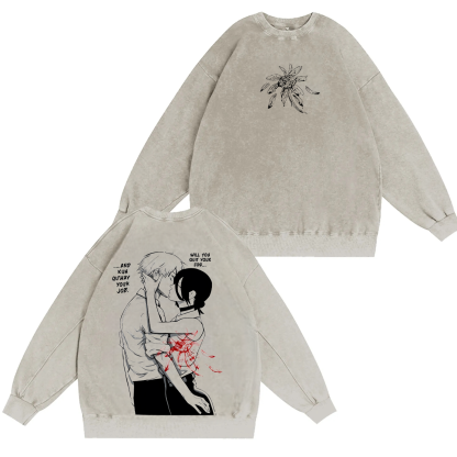 Chainsaw Man Denji & Reze Unisex Washed T-Shirt