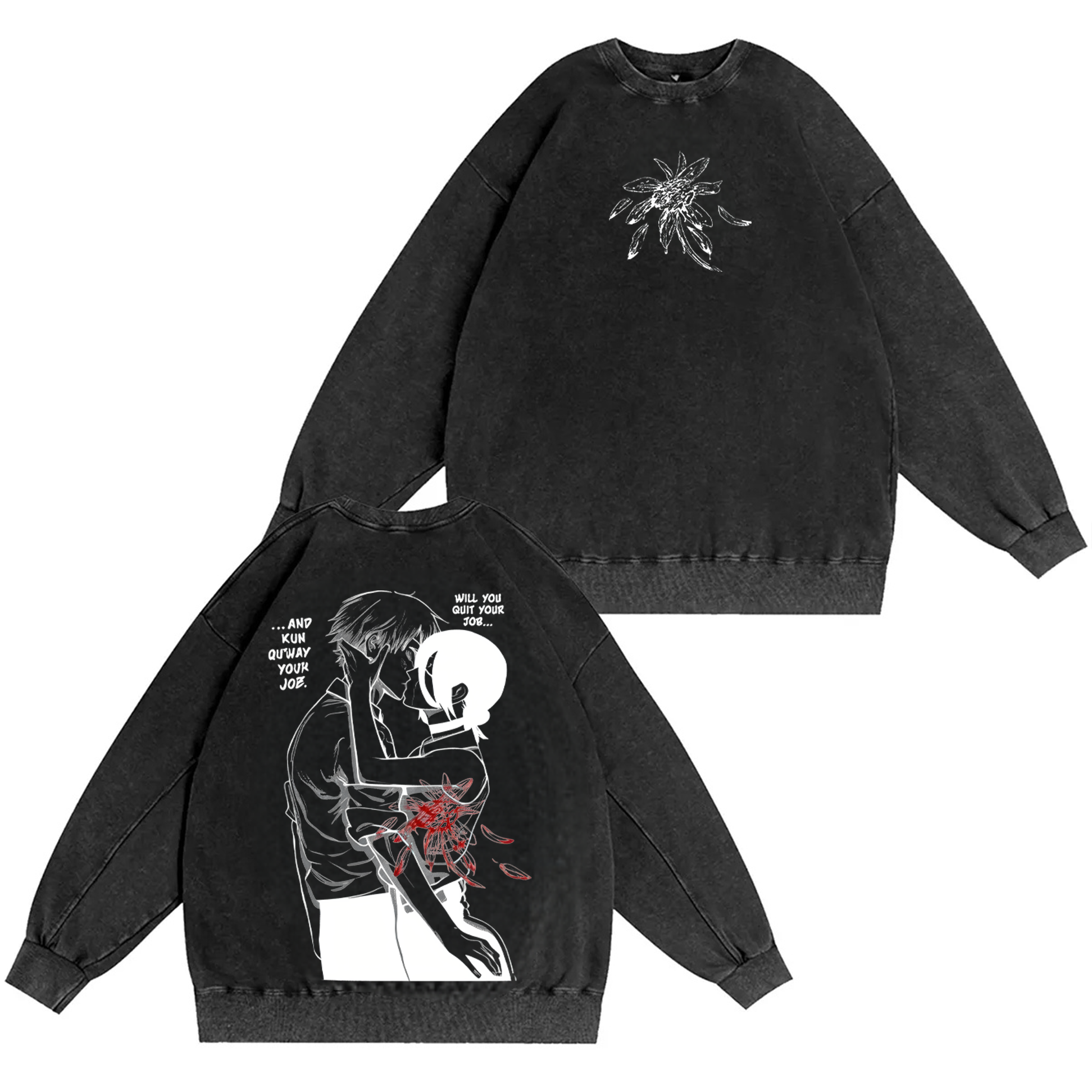 Chainsaw Man Denji & Reze Unisex Washed T-Shirt