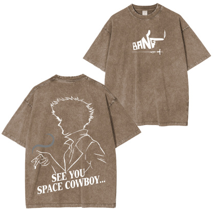 Cowboy Bebop Printed Unisex Washed T-Shirt
