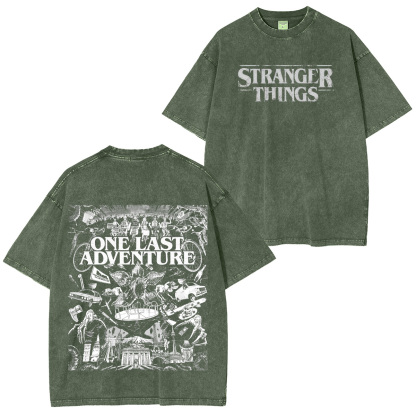 Stranger Things One Last Adventure Unisex Washed T-Shirt