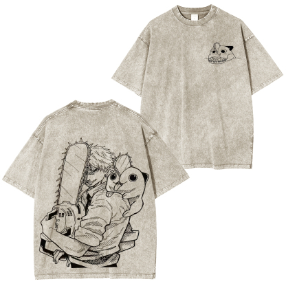 Chainsaw Man Pochita Unisex Washed T-Shirt