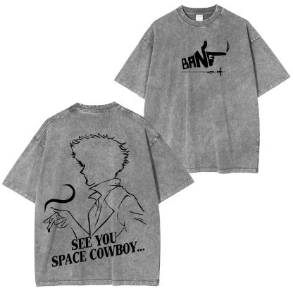 Cowboy Bebop Printed Unisex Washed T-Shirt