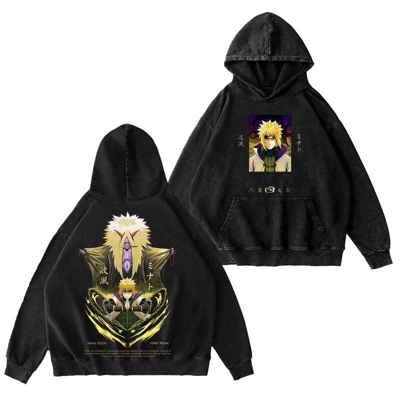 Naruto Minato Namikaze Unisex Washed Hoodie