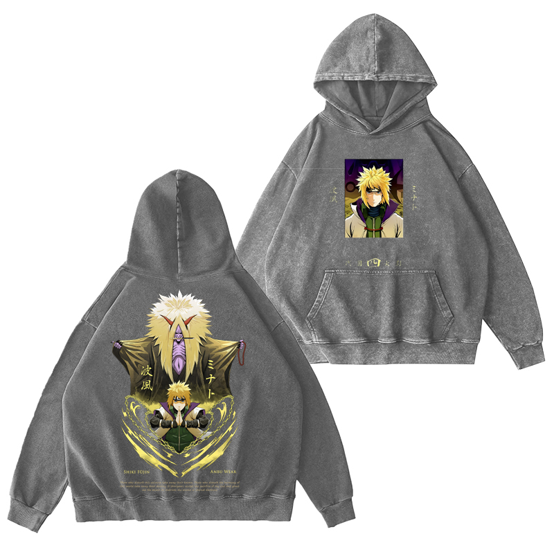 Naruto Minato Namikaze Unisex Washed Hoodie