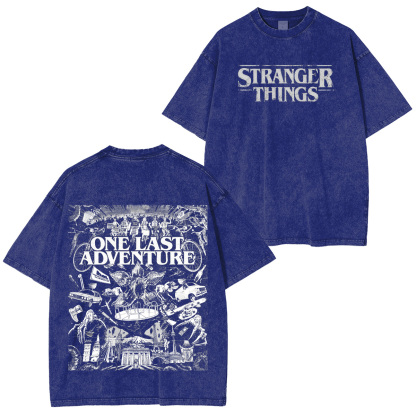 Stranger Things One Last Adventure Unisex Washed T-Shirt