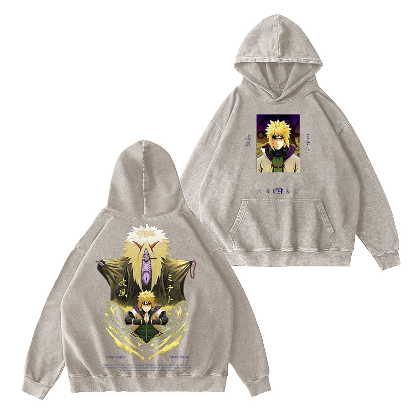 Naruto Minato Namikaze Unisex Washed Hoodie