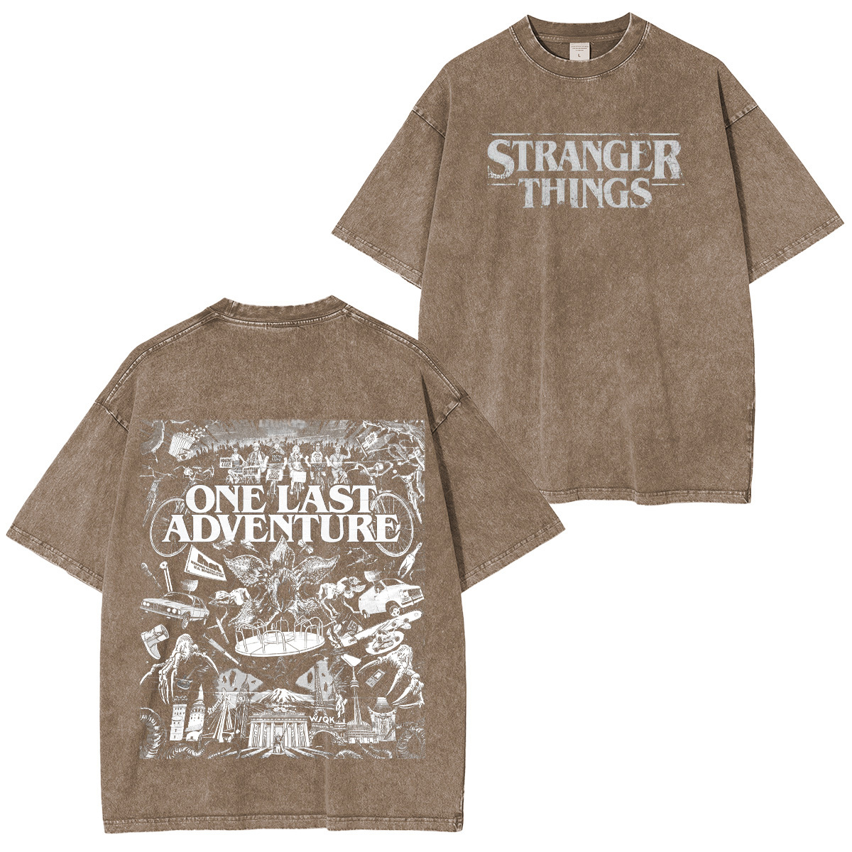 Stranger Things One Last Adventure Unisex Washed T-Shirt