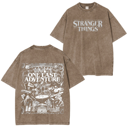 Stranger Things One Last Adventure Unisex Washed T-Shirt