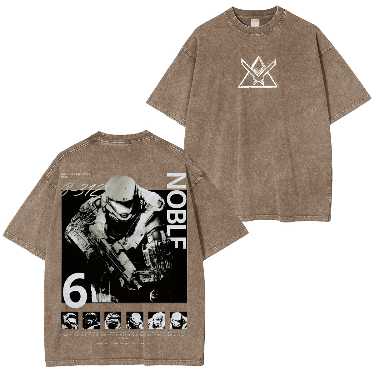 Halo Reach Noble Team Printed Unisex Washed T-Shirt