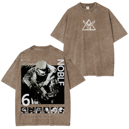 Halo Reach Noble Team Printed Unisex Washed T-Shirt