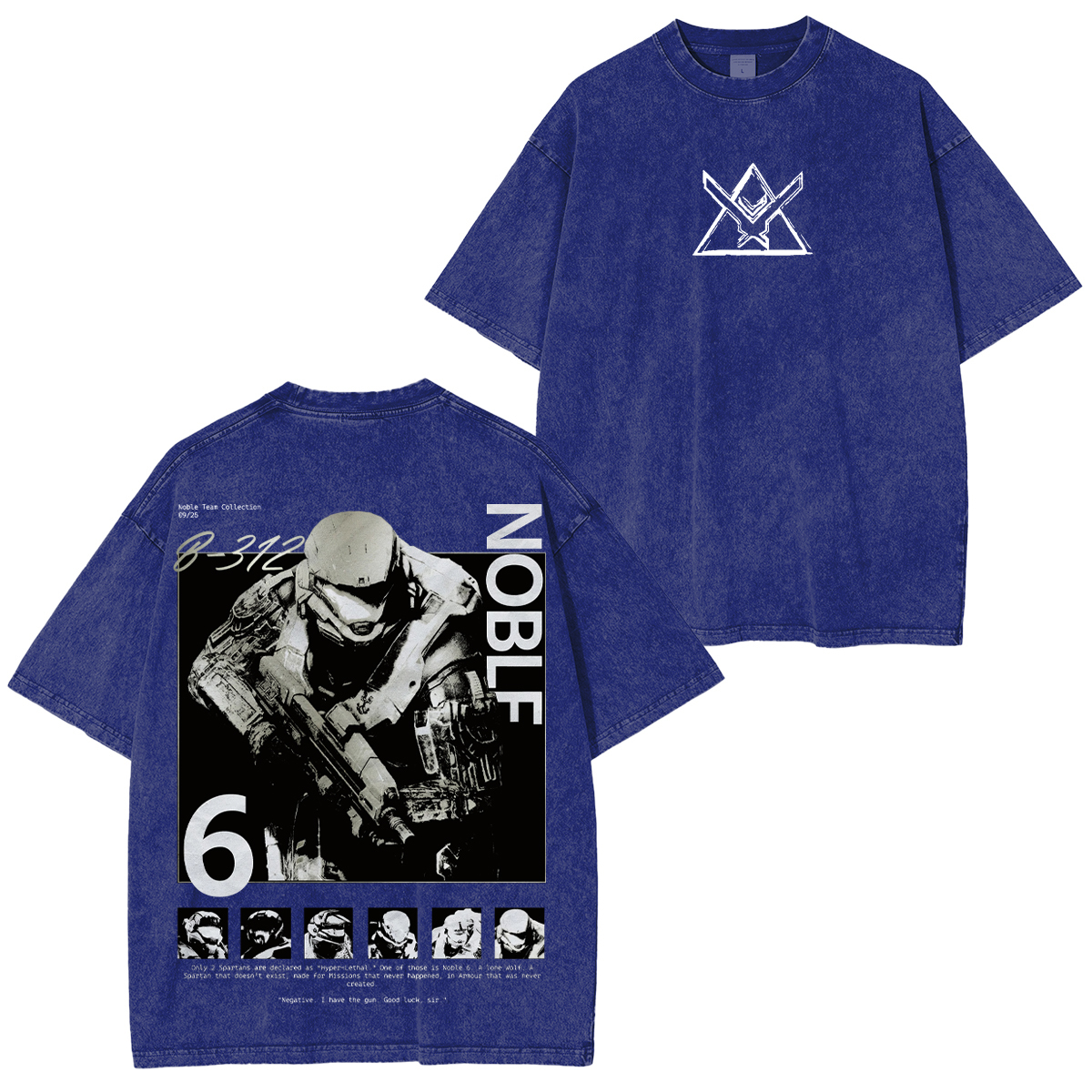 Halo Reach Noble Team Printed Unisex Washed T-Shirt