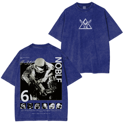 Halo Reach Noble Team Printed Unisex Washed T-Shirt