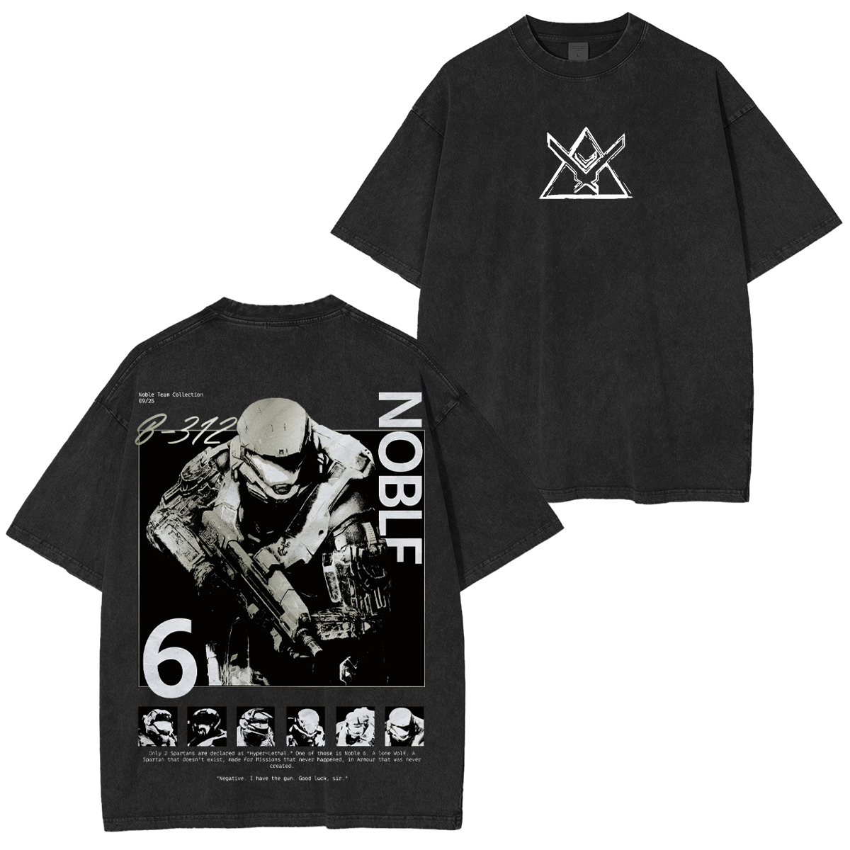 Halo Reach Noble Team Printed Unisex Washed T-Shirt
