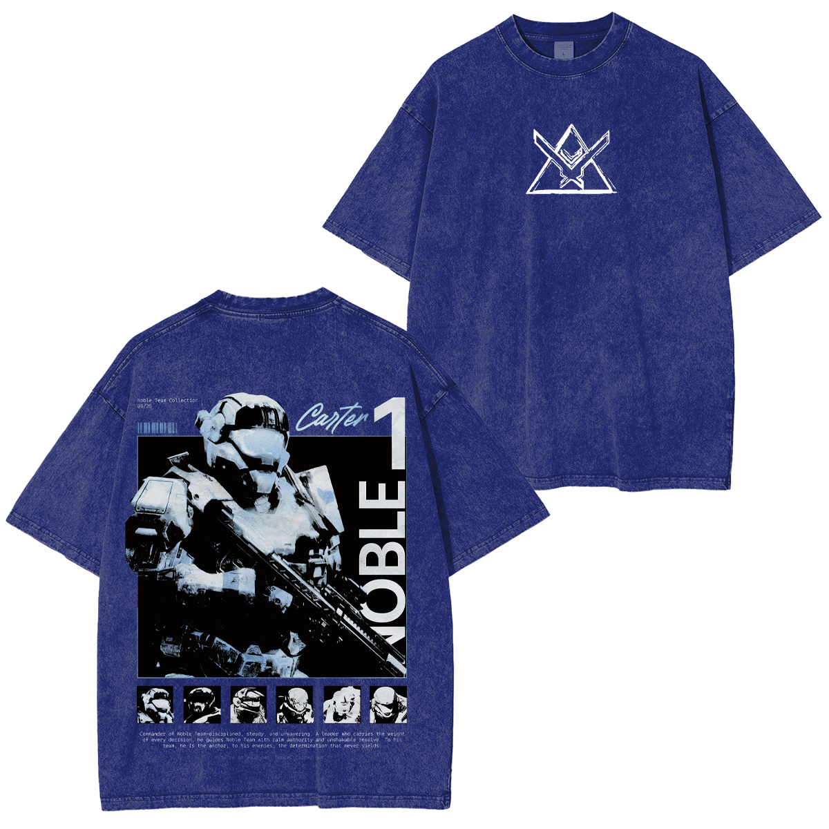 Halo Reach Noble Team Printed Unisex Washed T-Shirt