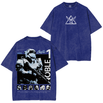 Halo Reach Noble Team Printed Unisex Washed T-Shirt