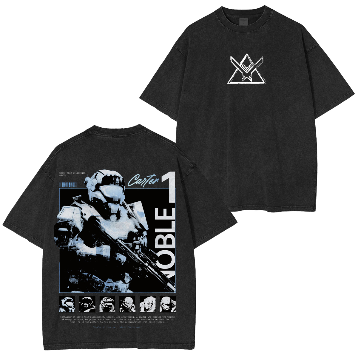 Halo Reach Noble Team Printed Unisex Washed T-Shirt