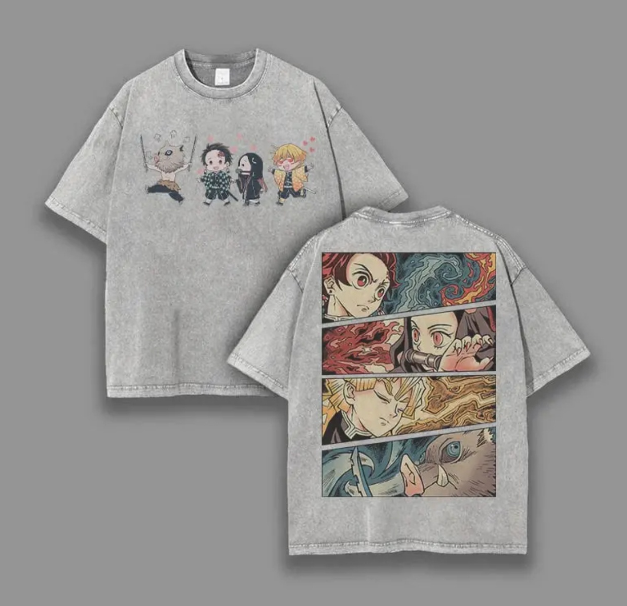 Demon Slayer Printed Unisex Washed T-Shirt