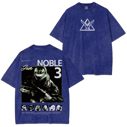 Halo Reach Noble Team Printed Unisex Washed T-Shirt