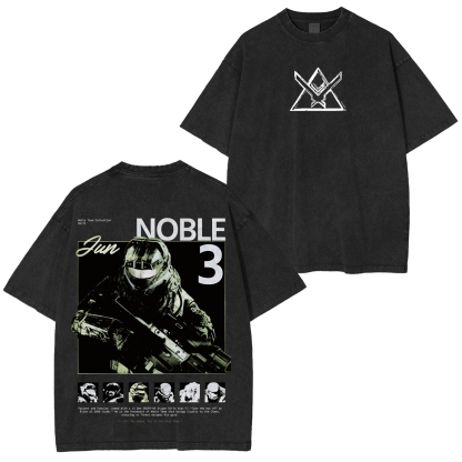 Halo Reach Noble Team Printed Unisex Washed T-Shirt