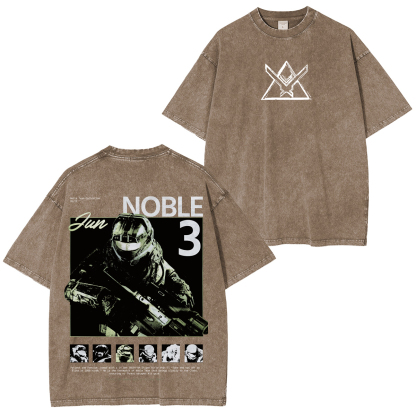 Halo Reach Noble Team Printed Unisex Washed T-Shirt