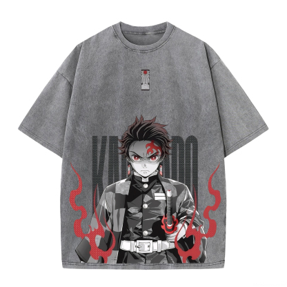 Demon Slayer Tanjiro Kamado Unisex Washed T-Shirt