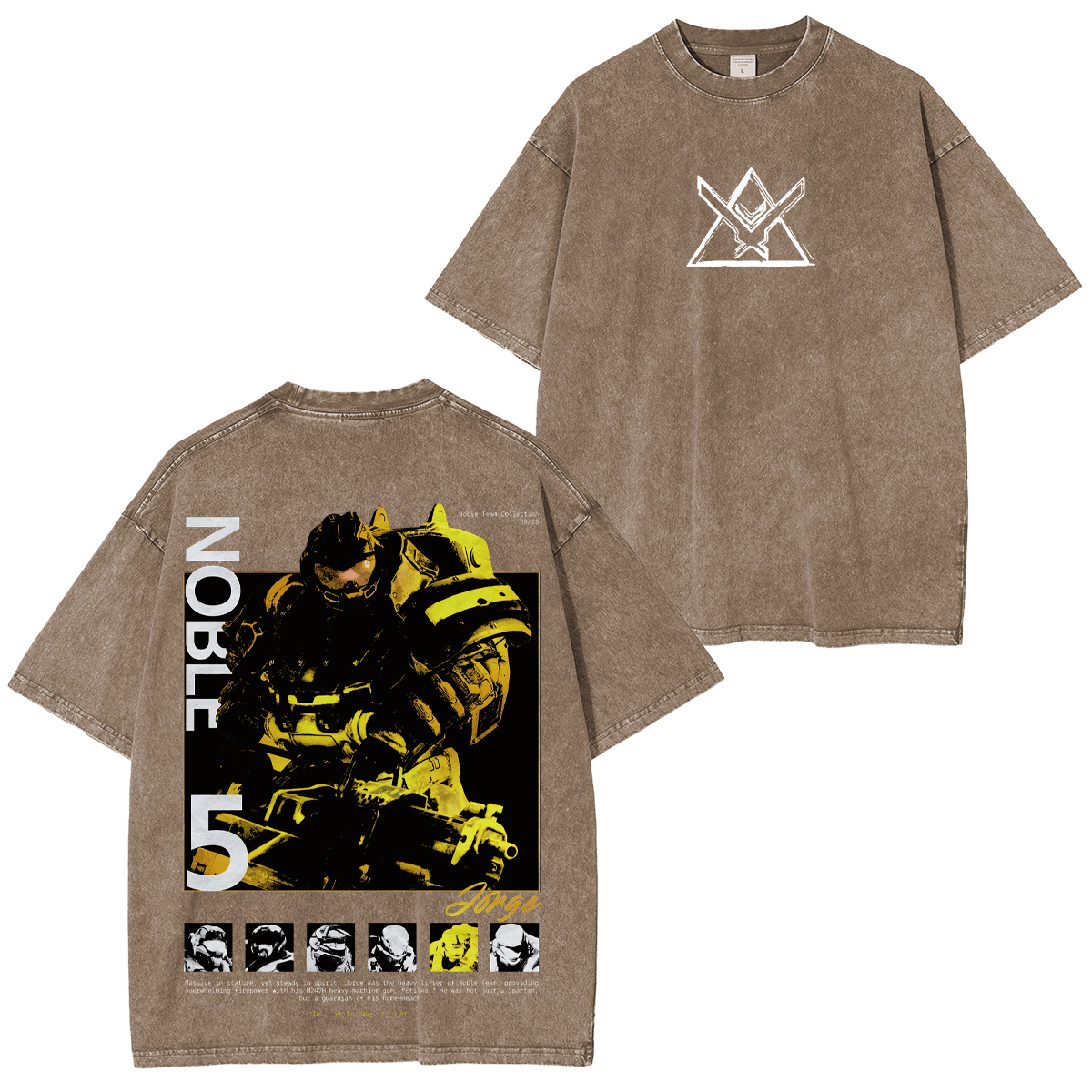 Halo Reach Noble Team Printed Unisex Washed T-Shirt