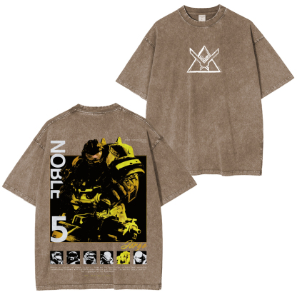 Halo Reach Noble Team Printed Unisex Washed T-Shirt