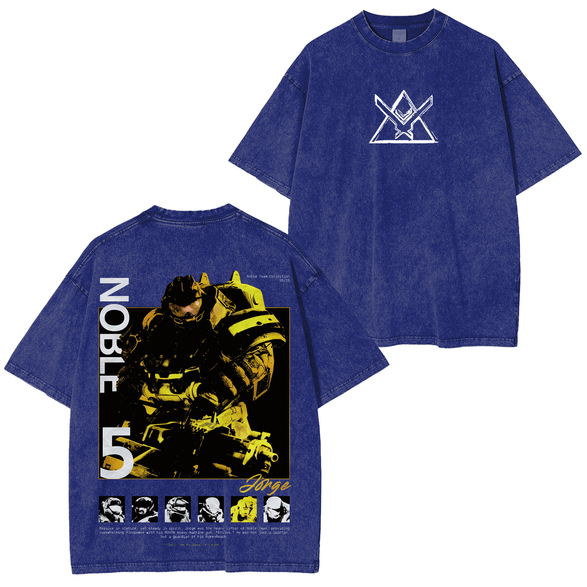Halo Reach Noble Team Printed Unisex Washed T-Shirt