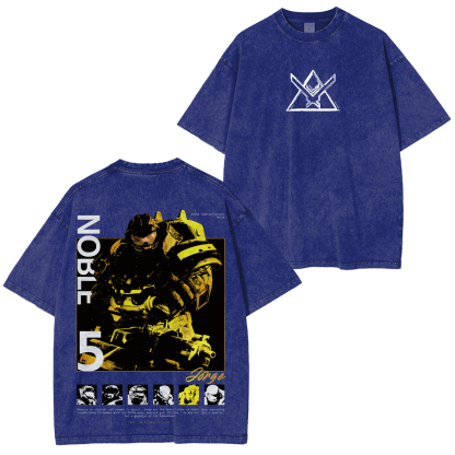 Halo Reach Noble Team Printed Unisex Washed T-Shirt