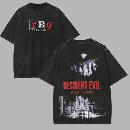 Resident Evil 9: Requiem Printed Unisex Washed T-Shirt