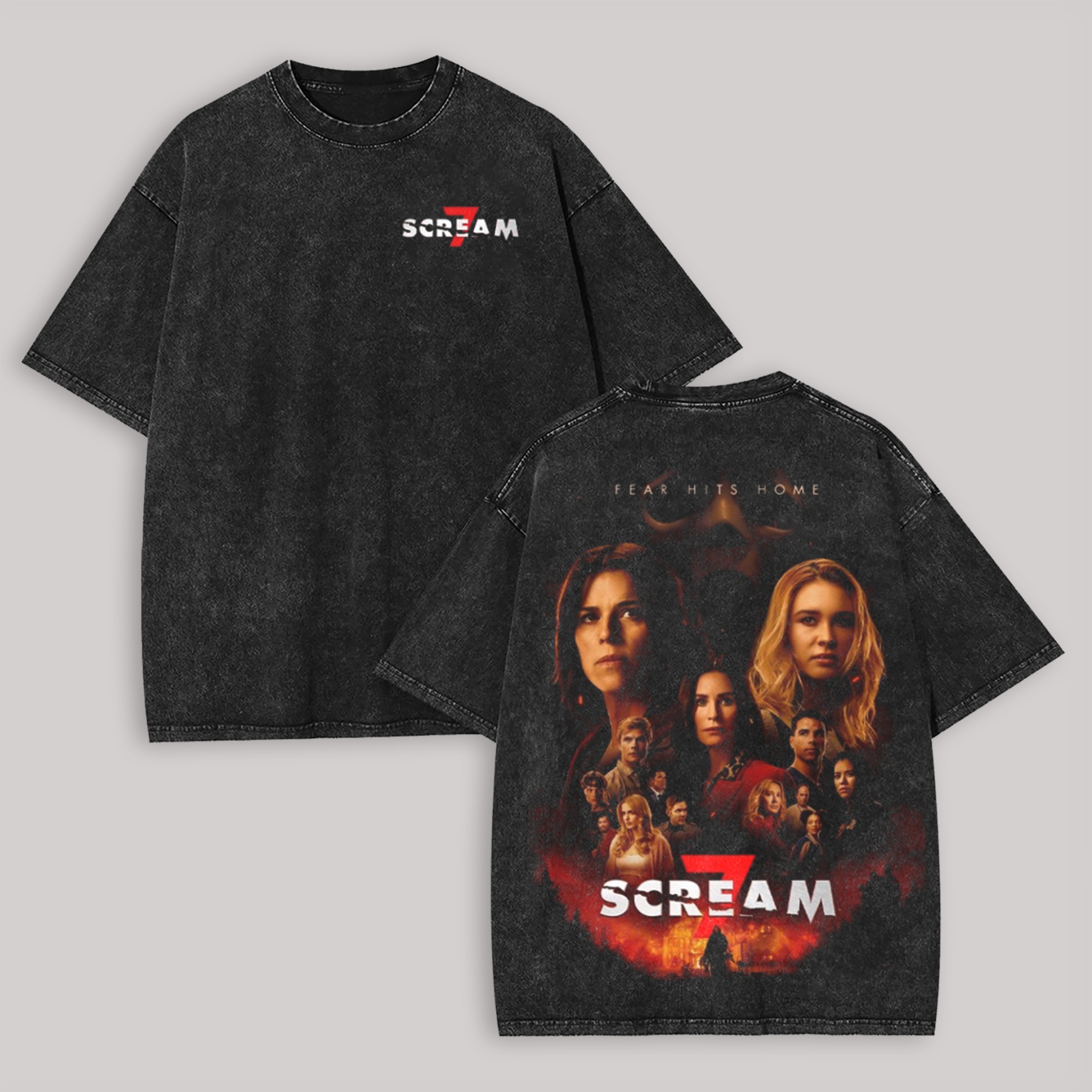 Scream 7 Printed Unisex Washed T-Shirt