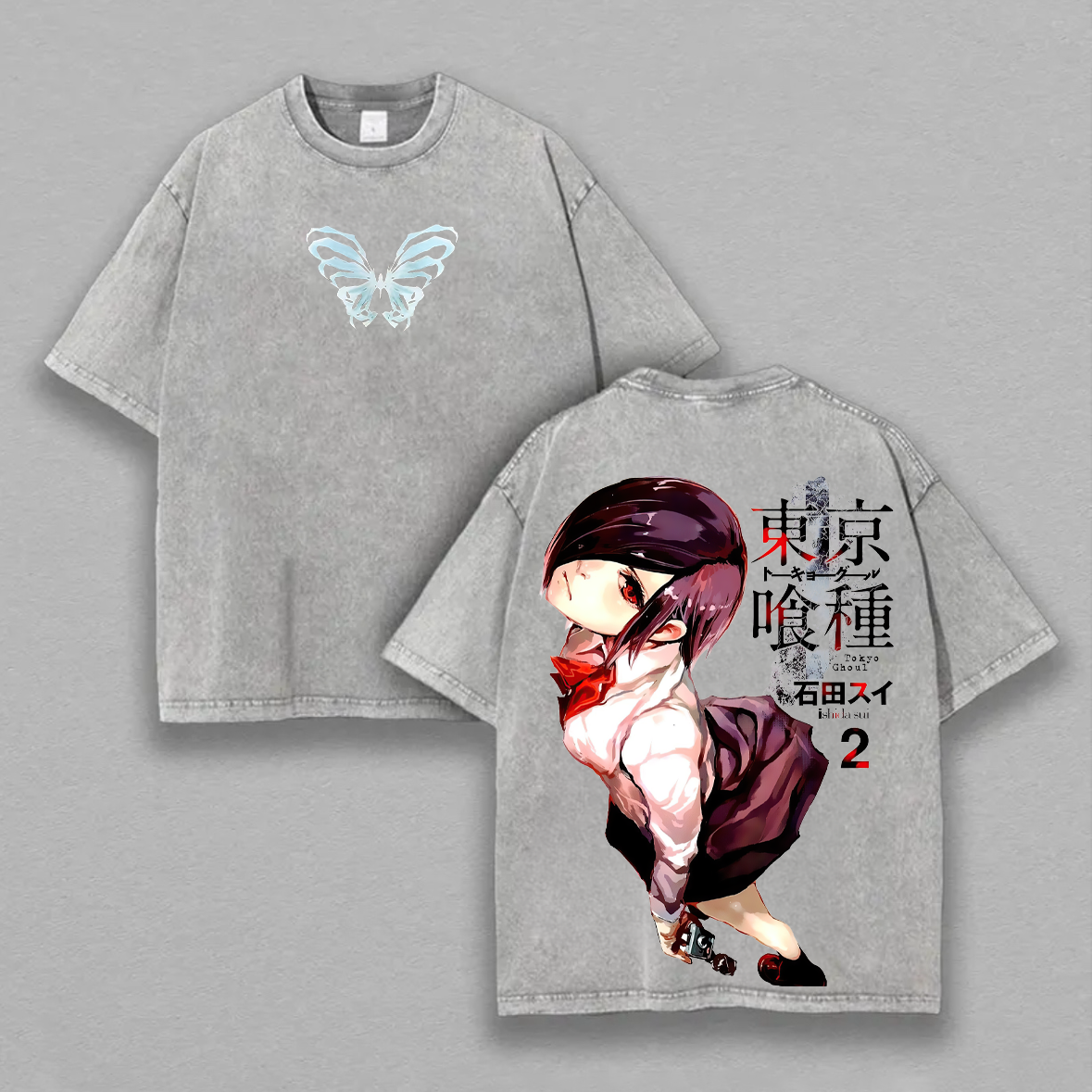 Tokyo Ghoul Printed Unisex Washed T-Shirt