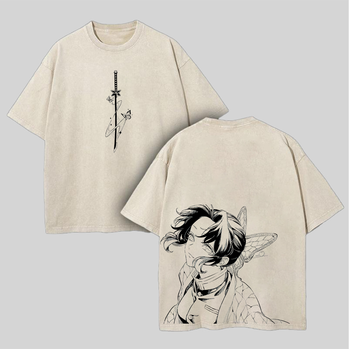 Demon Slayer Shinobu Kocho Printed Unisex Washed T-Shirt
