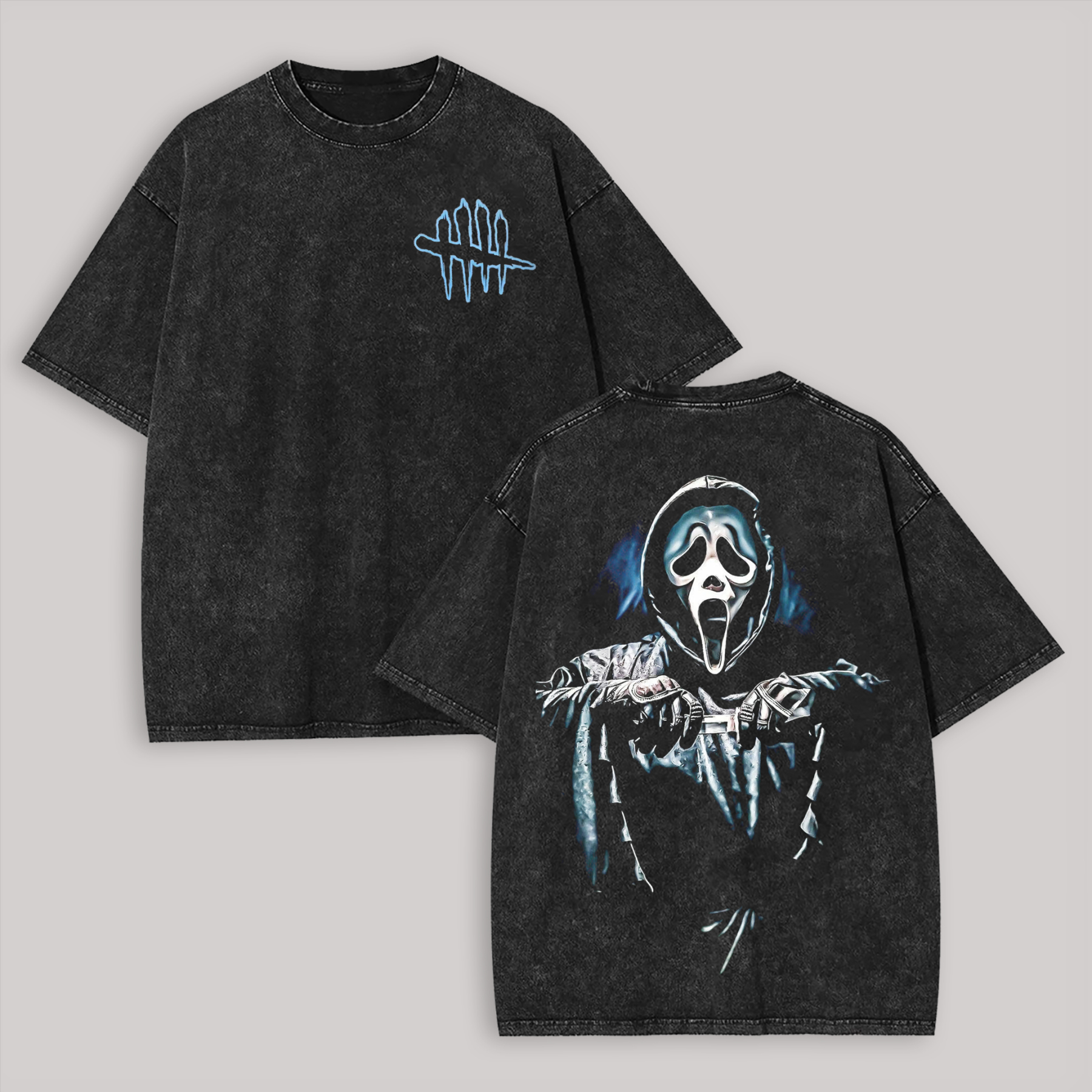 Scream Ghostface Printed Unisex Washed T-Shirt