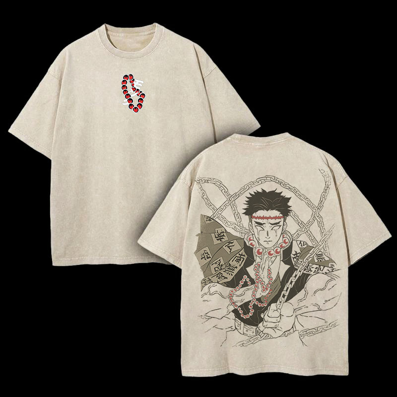 Demon Slayer Himejima Gyomei Printed Unisex Washed T-Shirt
