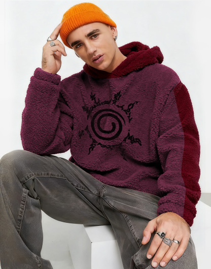 Naruto Printed Fleece-lined Unisex Zipper Fleece Jacket