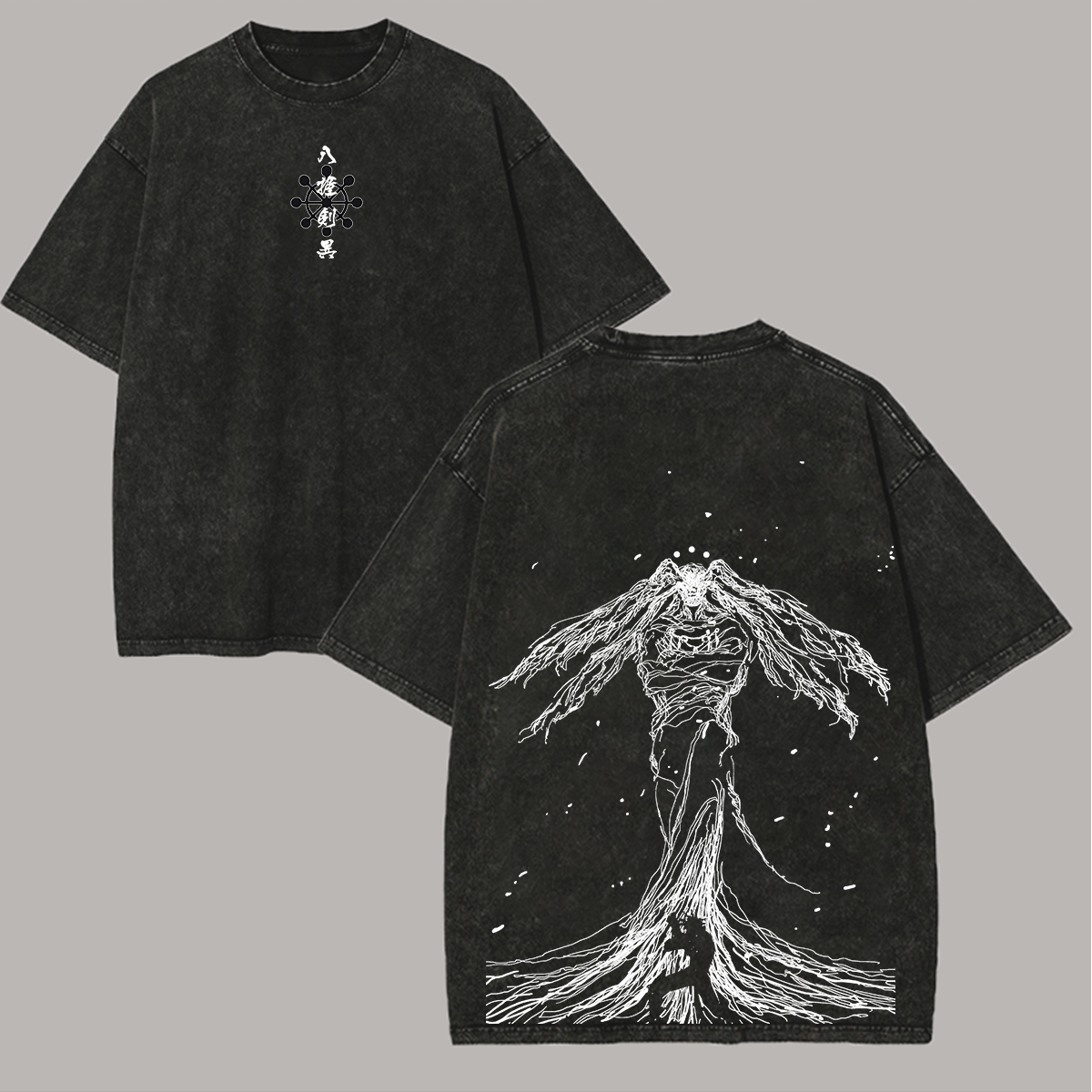 Jujutsu Kaisen Mahoraga Printed Unisex Washed T-Shirt