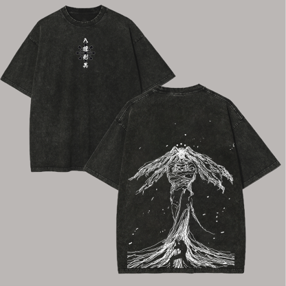 Jujutsu Kaisen Mahoraga Printed Unisex Washed T-Shirt