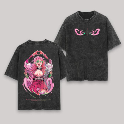 Kanroji Mitsuri Demon Slayer Printed Unisex Washed T-Shirt