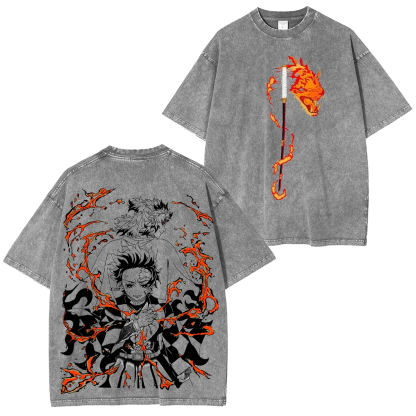 Demon Slayer Rengoku’s flame never dies Unisex Washed T-Shirt