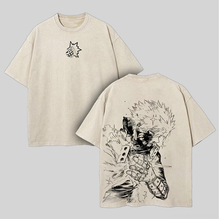 Katsuki Bakugo Printed Unisex Washed T-Shirt
