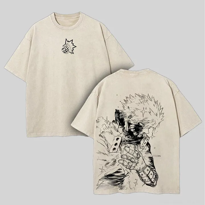 Katsuki Bakugo Printed Unisex Washed T-Shirt