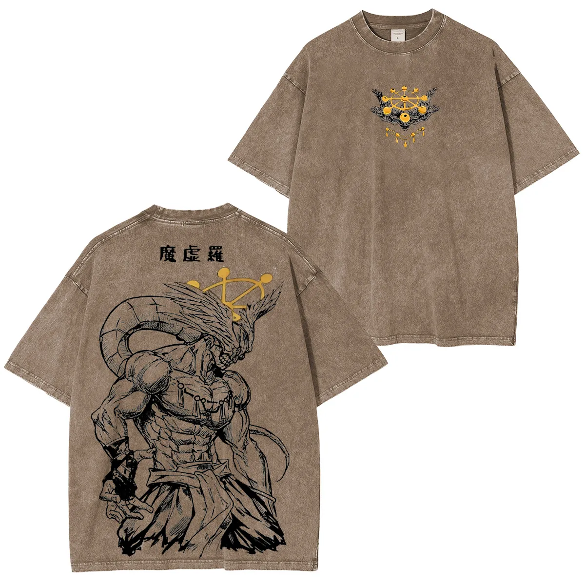 Jujutsu Kaisen Mahoraga Printed Unisex Washed T-Shirt