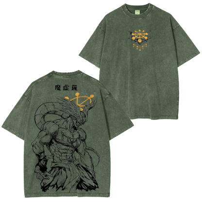 Jujutsu Kaisen Mahoraga Printed Unisex Washed T-Shirt